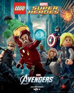 The LEGO version of the Avengers movie poster.