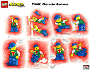 Concept art showing possible gestures from the development of LEGO Racers