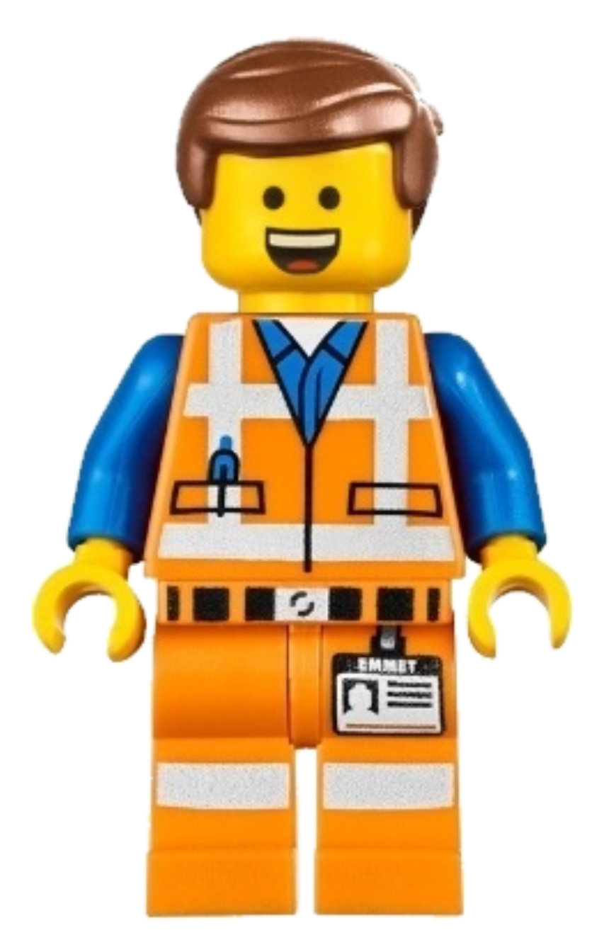 NEW LEGO MOVIE EMMET MINIFIGURE Piece of Resistance Tracking Device smiling 
