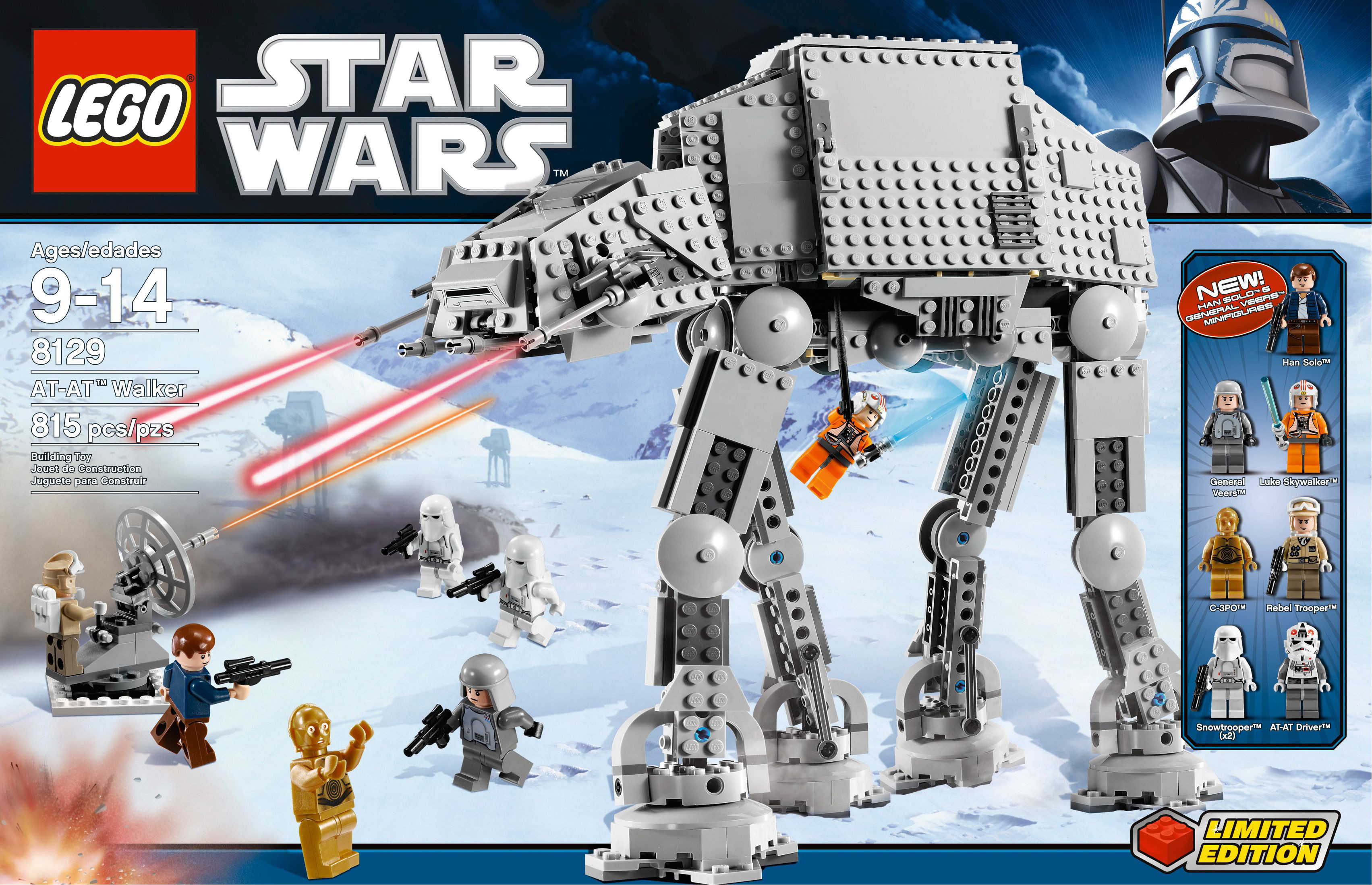 Star Wars Action Collection 12 Luke Skywalker in Hoth Gear, Han Solo in  Hoth Gear, Snowtrooper, at-at Driver Figure Set