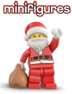 Santa posing for the logo on LEGOshop.com.