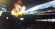 A Republic ship crashing.