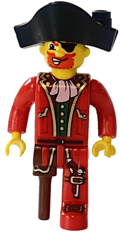 LEGO Pirate with Blue Jacket and Bicorne with White Skull and Bones  Minifigure
