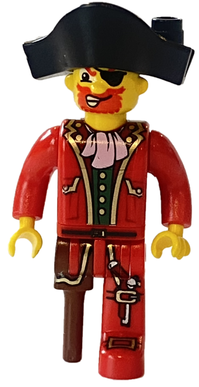 LEGO Pirate with Bicorne with White Skull and Bones and Long Brown  Moustache Minifigure