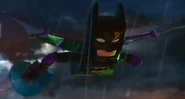Batman gliding in LEGO Batman 2: DC Super Heroes
