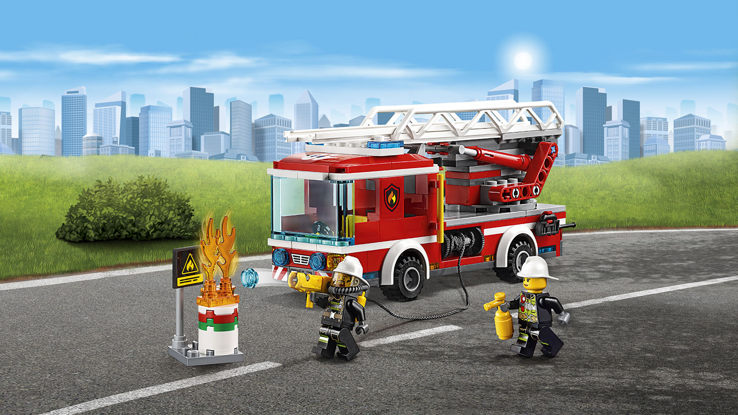 LEGO City Le camion de pompiers avec échelle 60280, Ensemble de  construction (88 pièces) 
