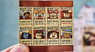 Buggy's Wanted Poster alongside the other seven Wanted Posters