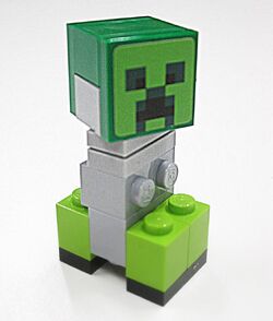 LEGO Green Brick 1 x 1 with Minecraft Creeper Face Pattern (12940)