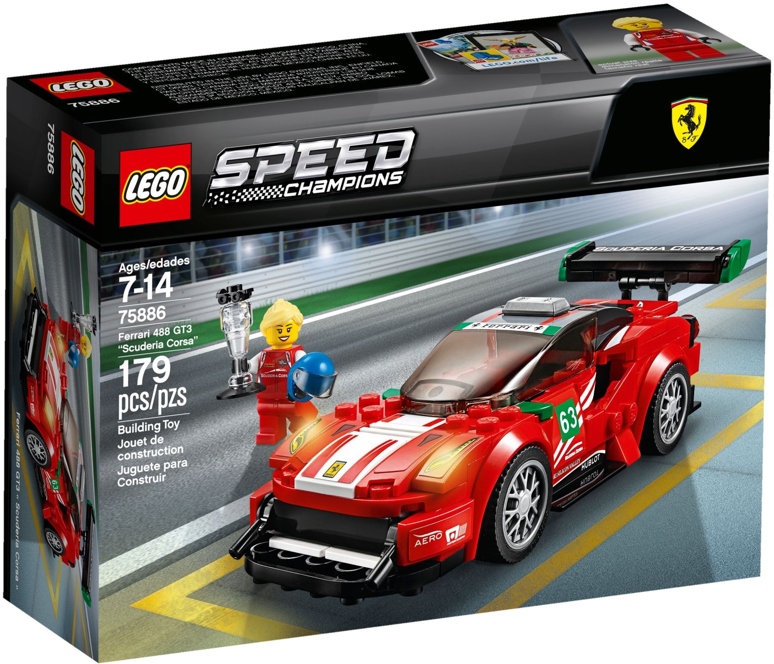 Lego speed champions ferrari hot sale 488 gt3 scuderia corsa 75886