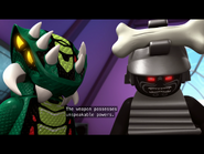 Garmadon tells Acidicus the power of the Mega Weapon