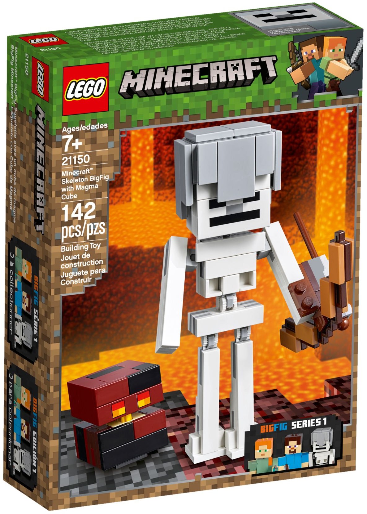 LEGO Minecraft 21126 The Wither Building Toy 2 Wither skeletons, and Steve.