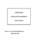 LEGO Island: UK Qualitive Research - Final Report