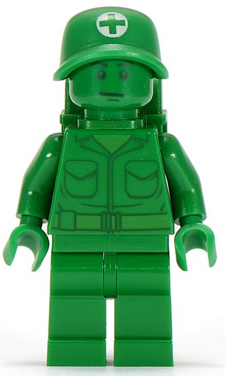 Lego Toy Story 7595 - 4x Green Army Minifigures w Accessories & Stretcher -  New