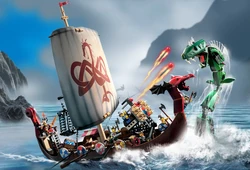 7018 Viking Ship challenges the Midgard Serpent | Brickipedia | Fandom