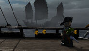 Barbossa aboard the Black Pearl in LEGO Pirates of the Caribbean: The Video Game