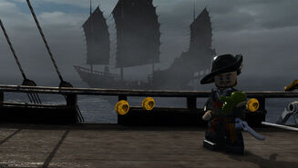 Barbossa aboard the Black Pearl