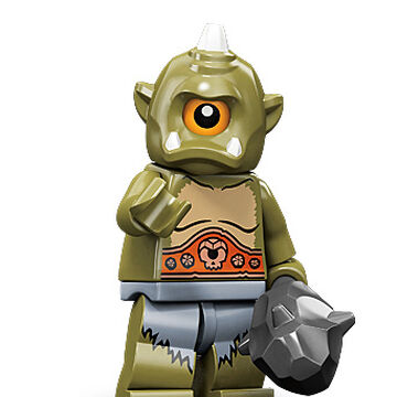 New LEGO Female Cyclops Minifig HEAD Sand Blue 2 Sided Large 1 Orange Eye Troll