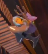 Marsha mounted on her dolphin.