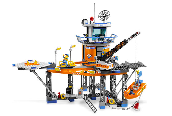 Lego - Le bateau et la tour de contrôle des garde-côtes