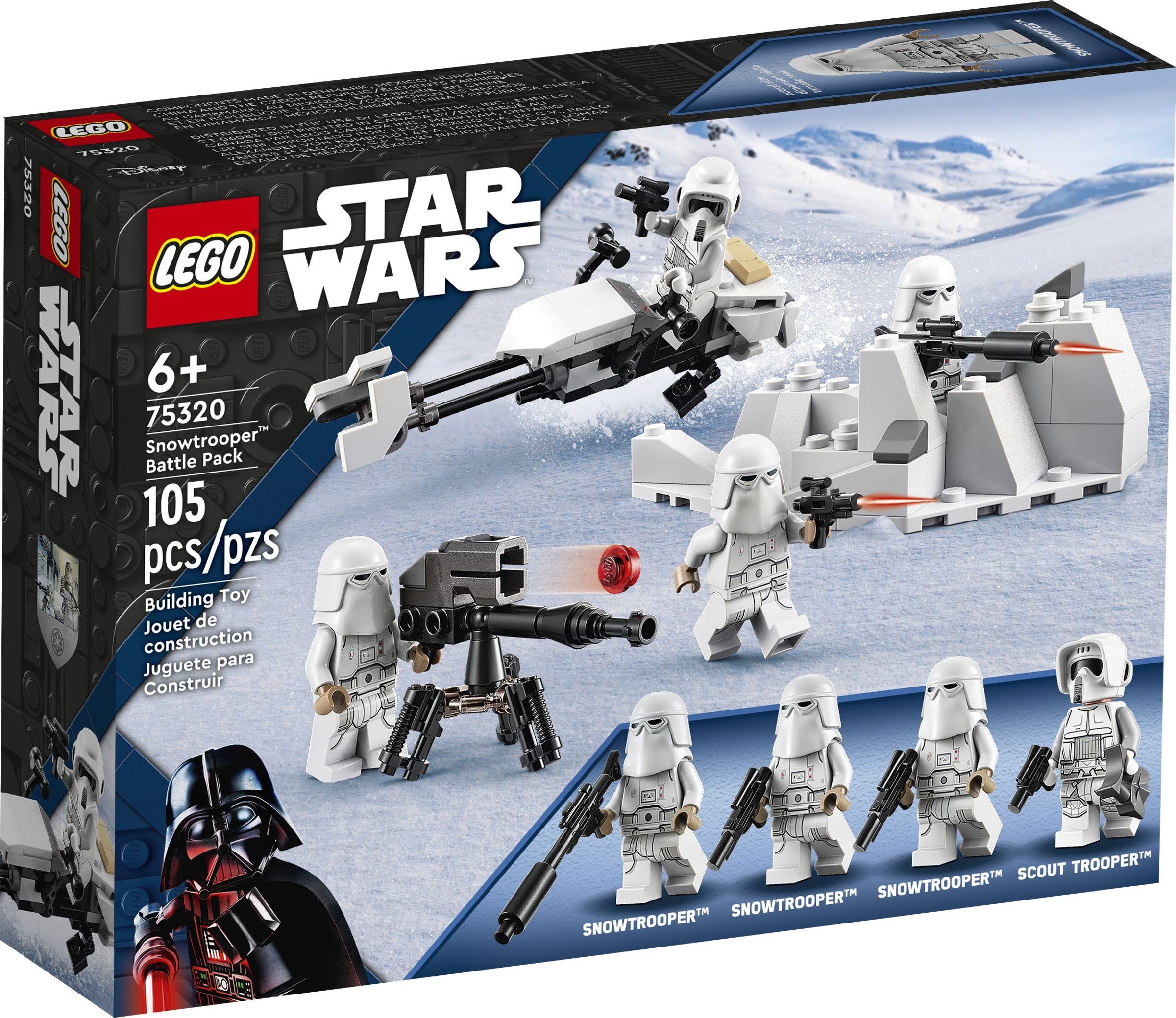 LEGO 75332 Star Wars AT-ST Easy Build Kit for Children Over 4 Years,  Includes 2 Minifigures, Includes Starter Block : : Toys