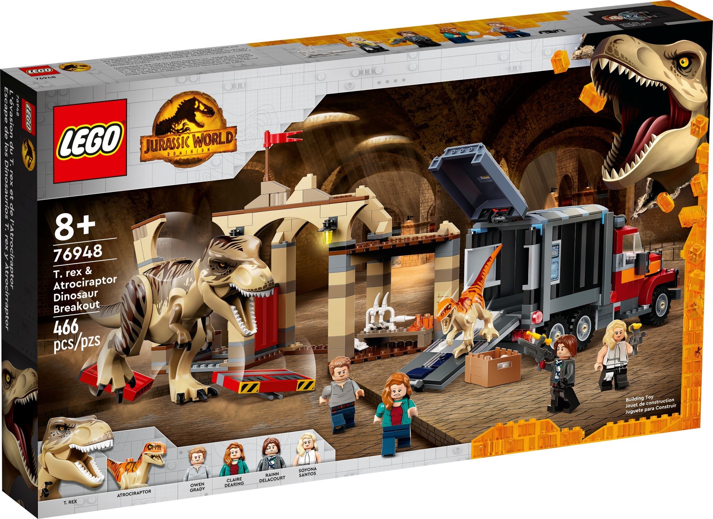 LEGO® 76944 Jurassic World L'Évasion du T. Rex, Dinosaures, Avec