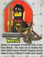 Weezil's bio from the Lego Mania Magazine