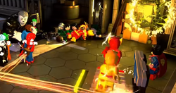 Sending the Crime Syndicate back to Earth-3.