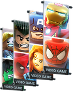 Banners advertising the game on the Marvel homepage on LEGO.com.