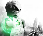 A promotional image for Green Lantern in LEGO Batman 2