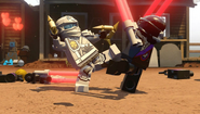 Zane fighting a Nindroid in LEGO Dimensions