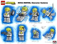 Concept art showing possible gestures from the development of LEGO Racers