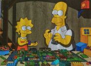 Homer and his daughter (TV Show) building LEGO.