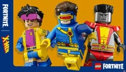 Cyclops in a X-Men x LEGO Fortnite promo.