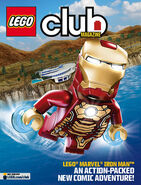 Iron Man on the US cover of 2013's 3rd issue of LEGO Club Magazine