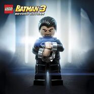 Promotional poster for the Man of Steel DLC in LEGO Batman 3