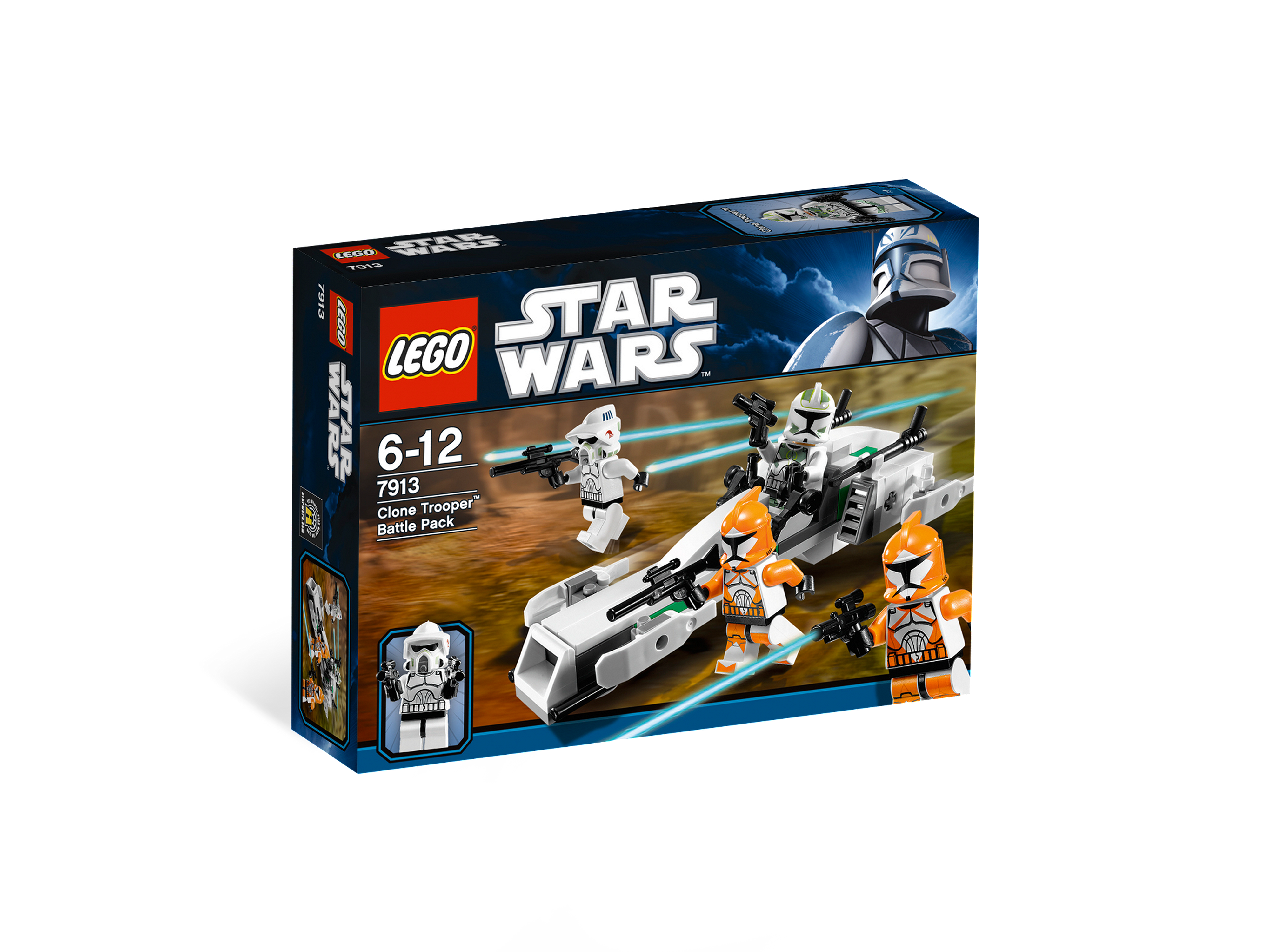 Bomb Squad Trooper Minifigure w/ Hand Cannon 7913 Orange Marks LEGO Star Wars 