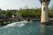 The jetski passing by the audience