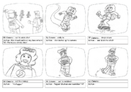 Storyboards for an unused intro to Island Xtreme Stunts.