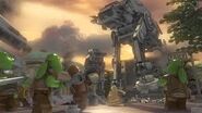 The AT-AT attacked by warriors