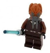 Plo Koon wielding his lightsaber.