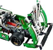 The opening rear engine hood.