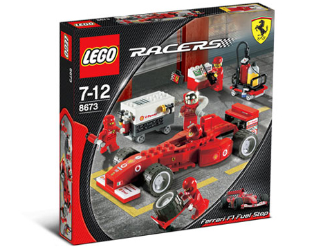 30196-3 MINI FIGS-NEW LEGO RACERS FERRARI PIT CREW FORMULA 1 SHELL V POWER RARE 