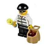 Jour 13 Un voleur avec un sac, un diamant et une lampe torche