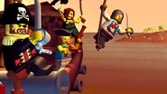 Promotional artwork of the Gunman among Brickbeard's crew