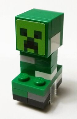 LEGO Green Brick 1 x 1 with Minecraft Creeper Face Pattern (12940)