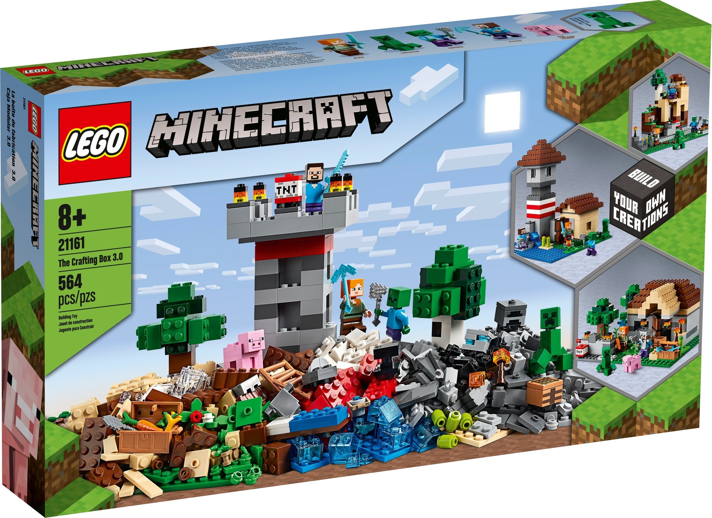 LEGO Minecraft 21249 La Boîte de Construction 4.0, Jouets 2-en-1 avec