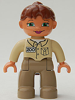 Zoo Keeper Animal Care Worker Woman Braid LEGO Duplo Figurine New Zoo Keeper Animal Care Worker Woman Braid LEGO Duplo Figurine New