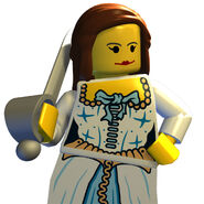 Camilla using the Admiral's Daughter's appearance in LEGO Battles