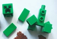 All the pieces used to make the creeper