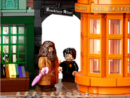 Rubeus Hagrid guide Harry Potter de Allée des Embrumes jusqu'au Chemin de Traverse